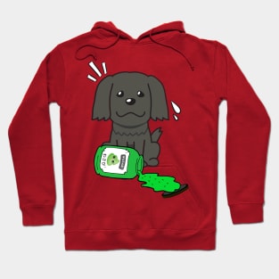 Cute black sheepdog Spilled Wasabi sauce Hoodie